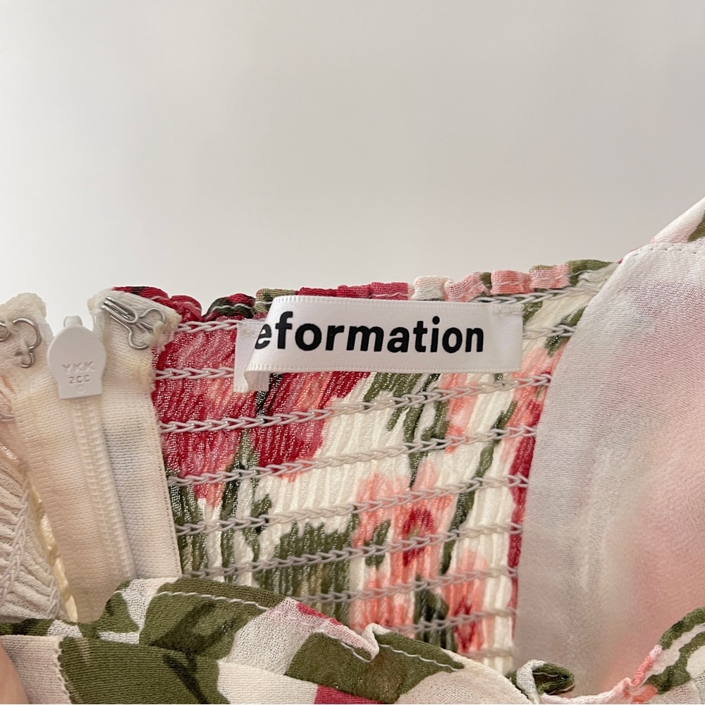 Reformation Nikita Étienne Pink and Green Floral Maxi Dress Size 0 - Picture 6 of 7